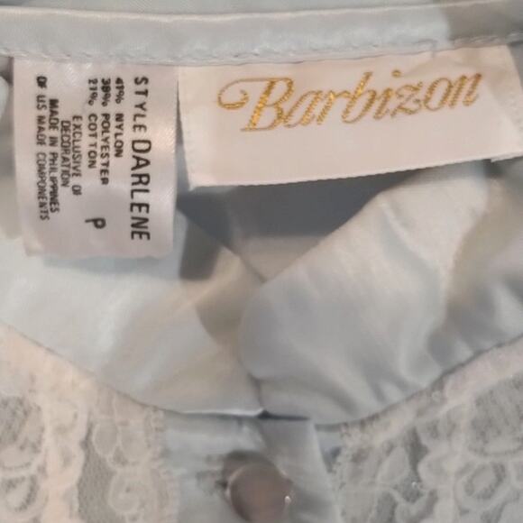 Vintage NEW Barbizon Cuddleskin Darlene Baby Blue Satin Lace Ruffled Night-Gown - Picture 11 of 13
